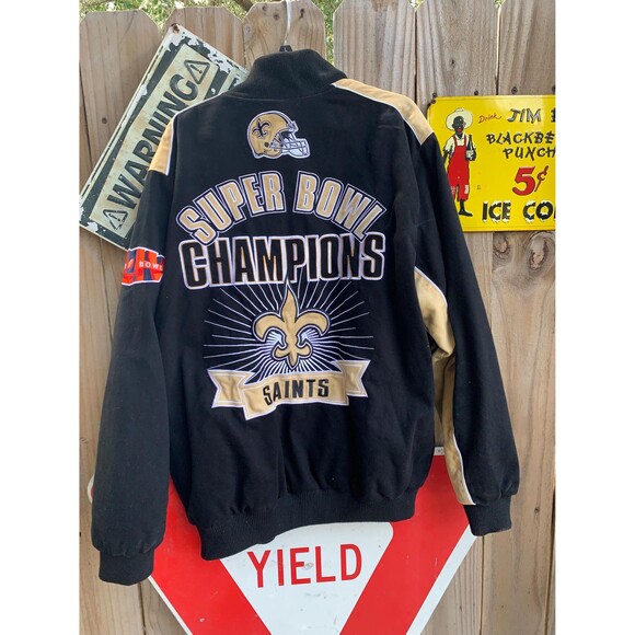 New Orleans Super Bowl  XLIV Champions Embroidered Double Sided NFL Jacket XL - Picture 3 of 9